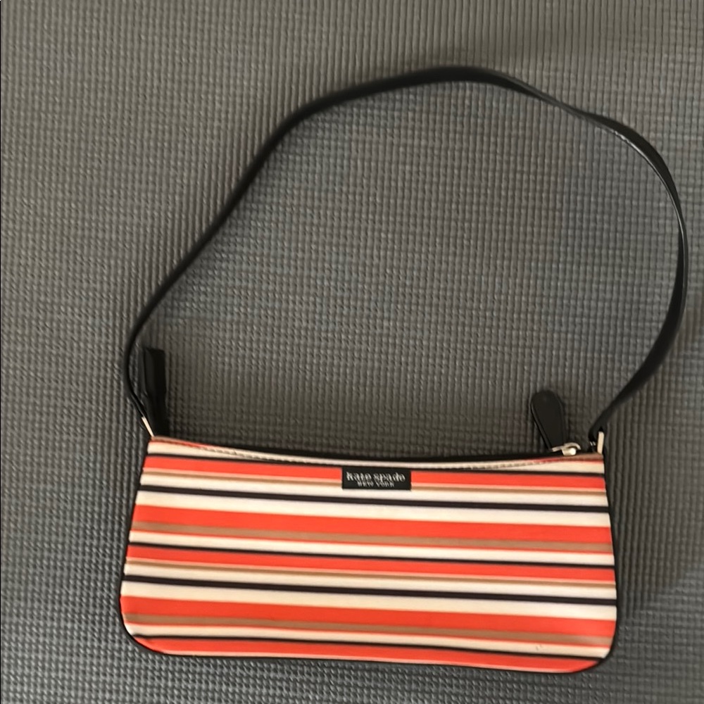 Kate Spade Red and White Striped Shoulder Bag